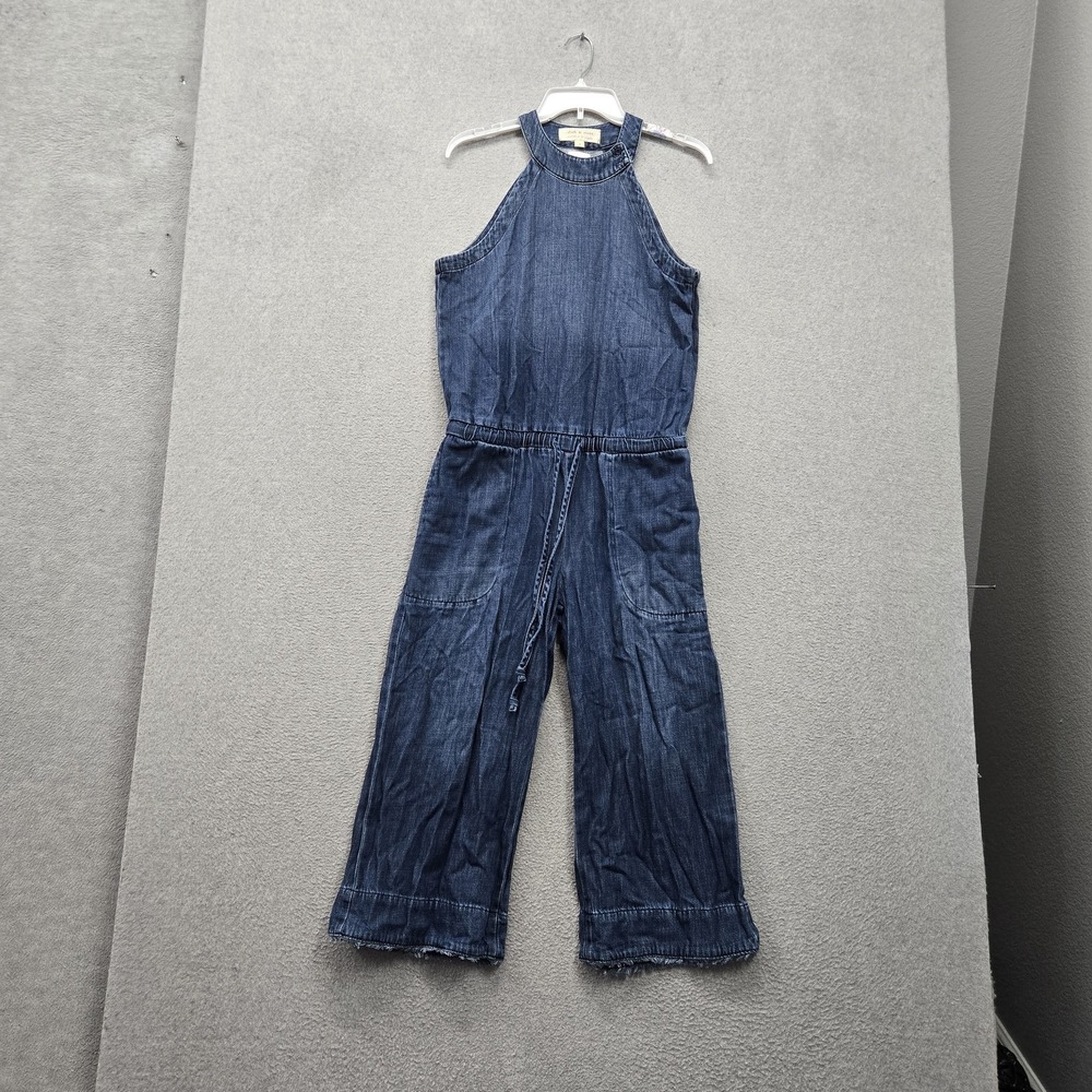 Cloth & Stone Women Jumpsuit S Blue Denim Wide-Leg Stretch Sleeveless
